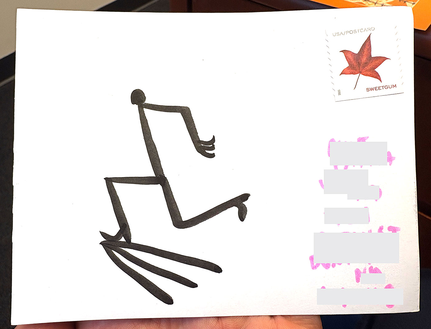 Postcard drawing sent to send cheer