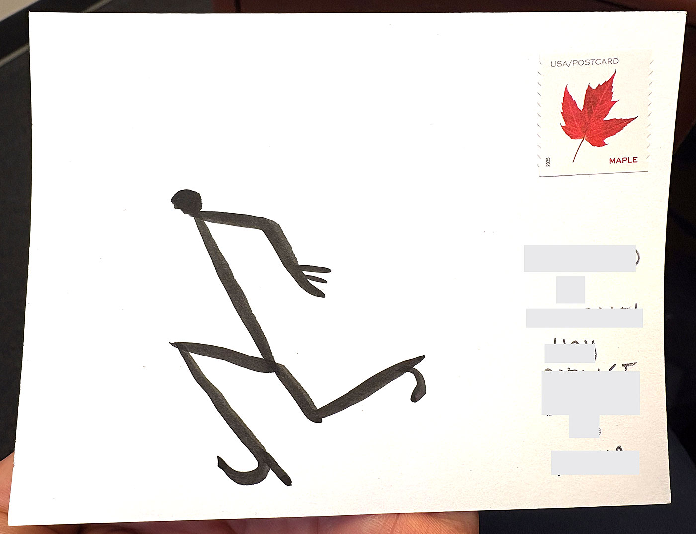 Postcard drawing sent to send cheer