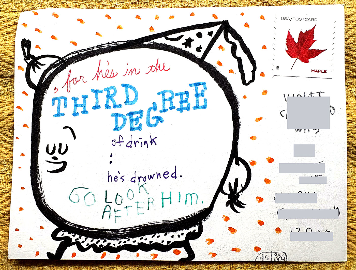 Postcard drawing sent to send cheer