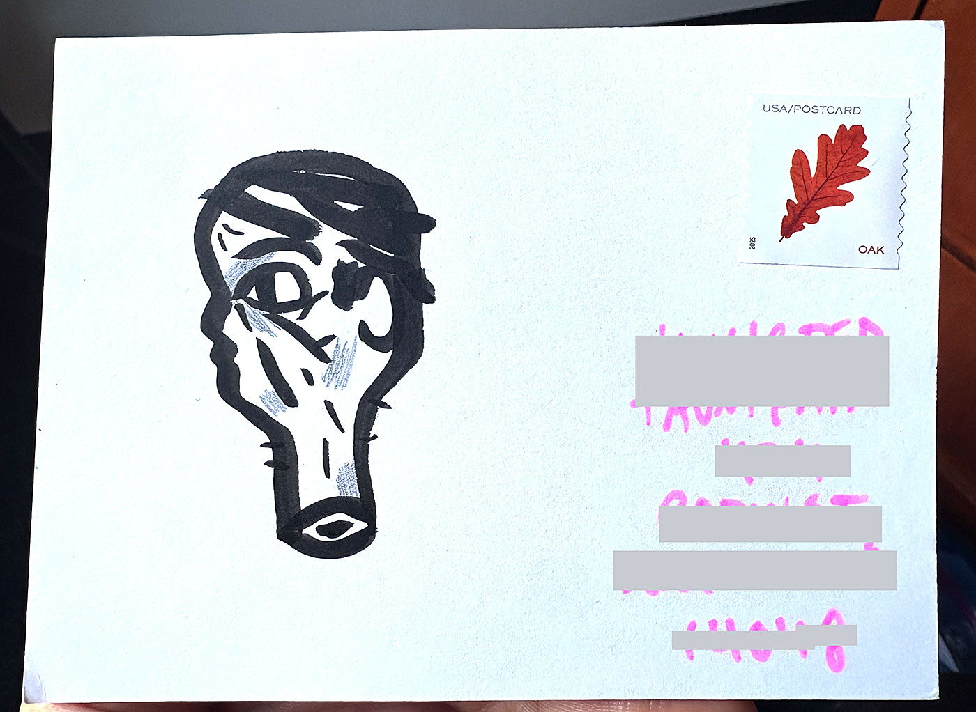 Postcard drawing sent to send cheer