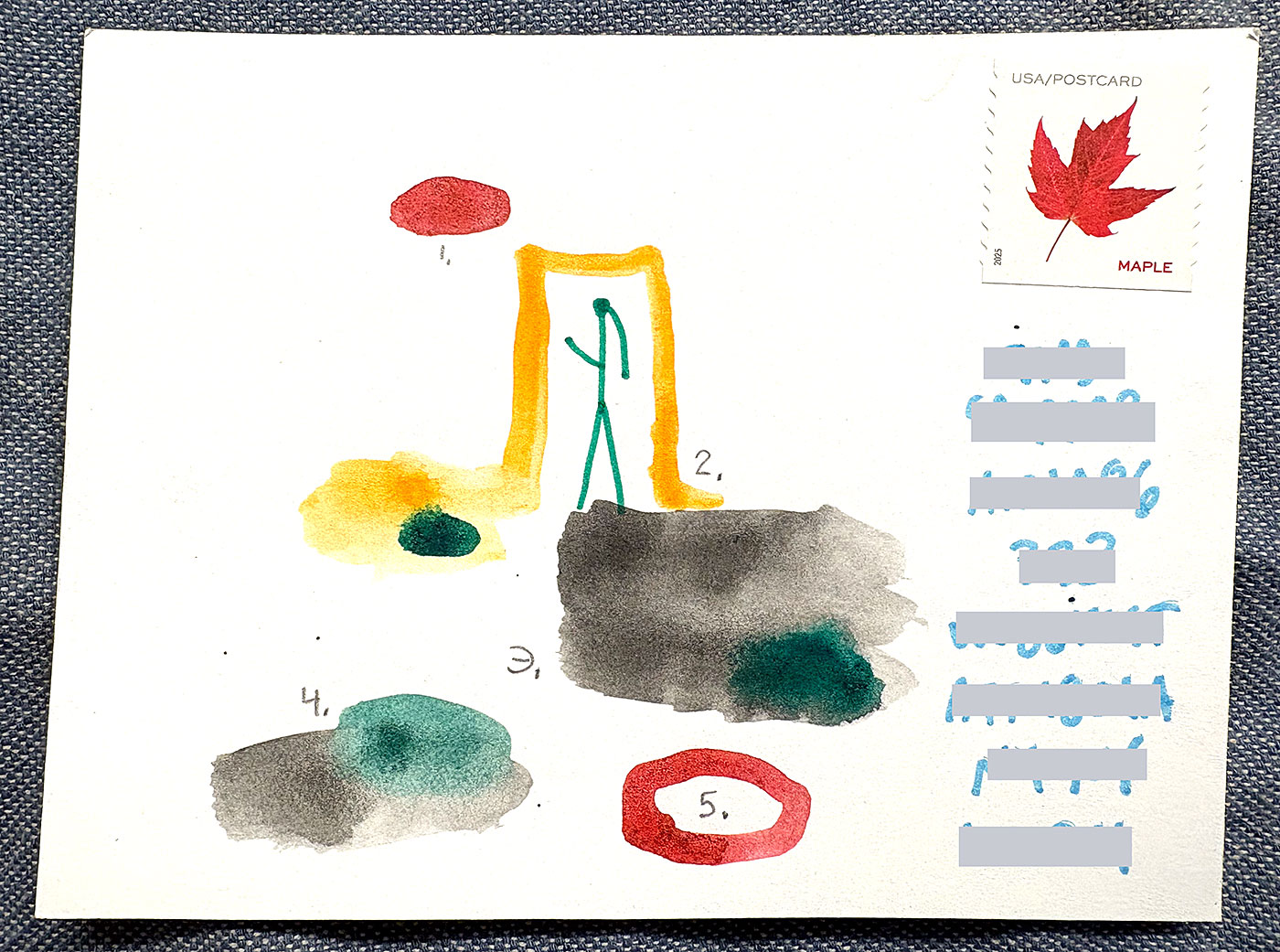 Postcard drawing sent to send cheer