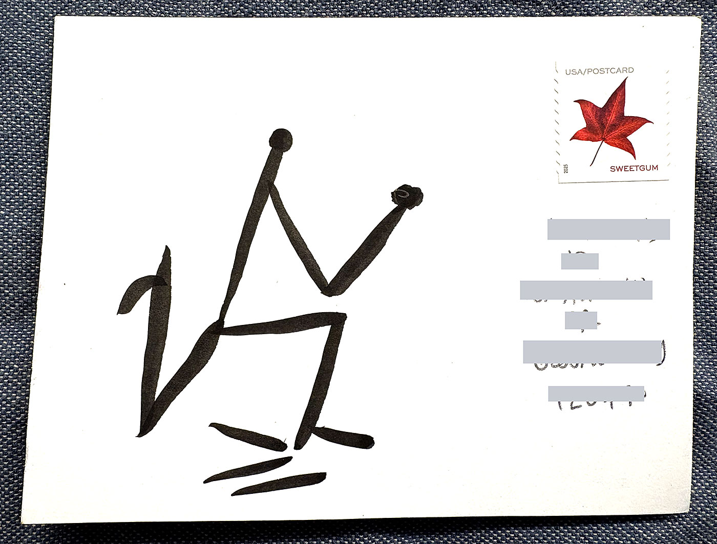 Postcard drawing sent to send cheer