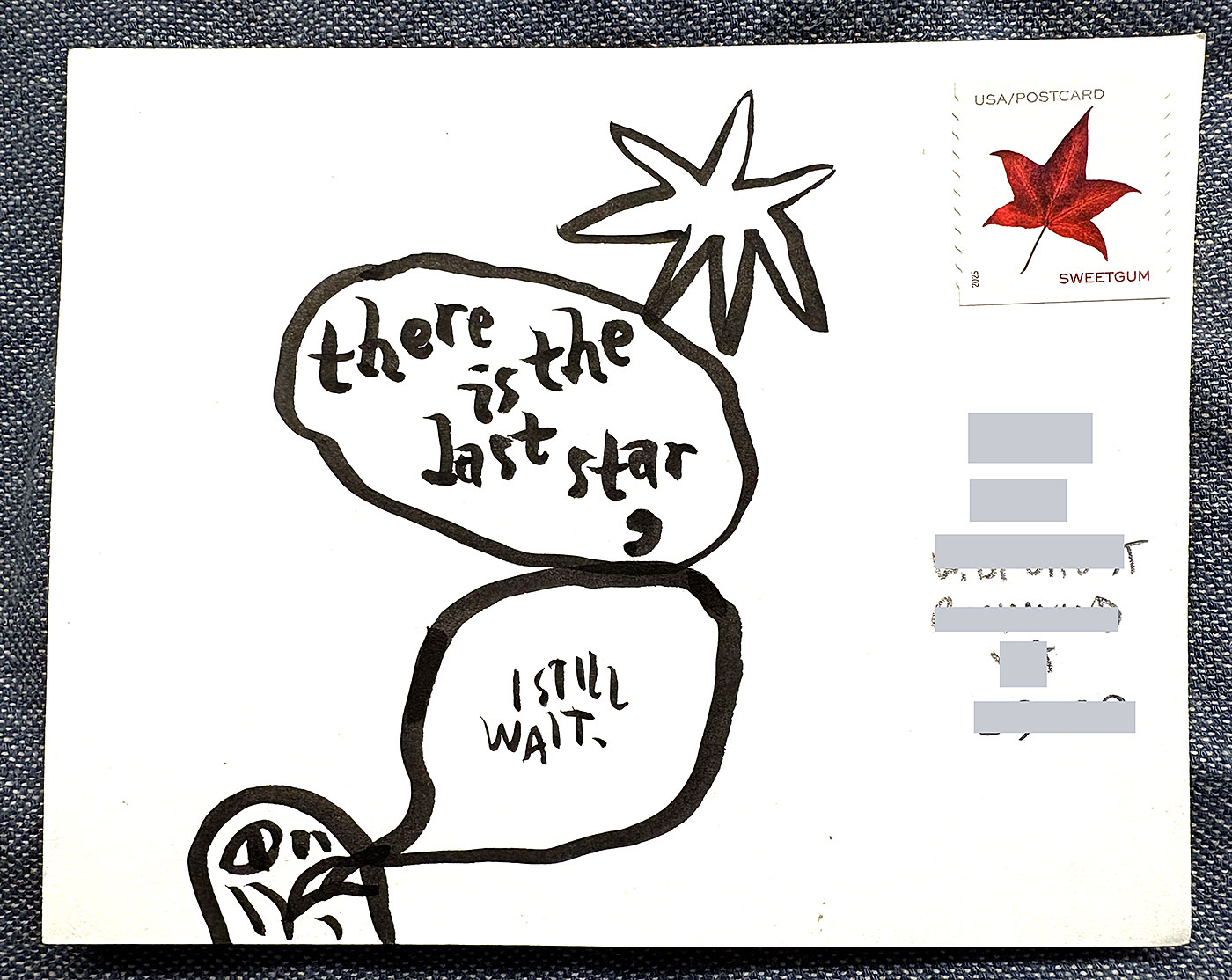 Postcard drawing sent to send cheer