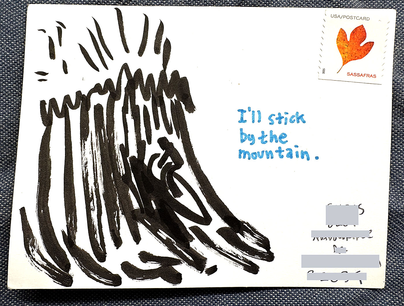 Postcard drawing sent to send cheer