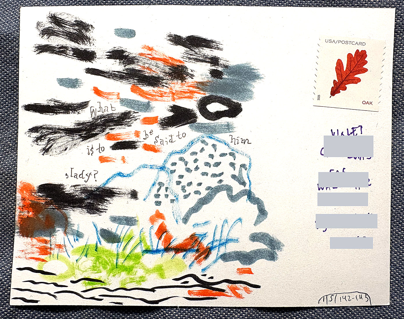 Postcard drawing sent to send cheer
