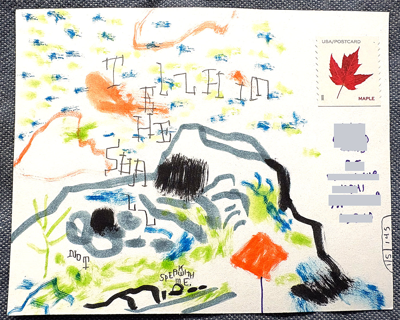 Postcard drawing sent to send cheer
