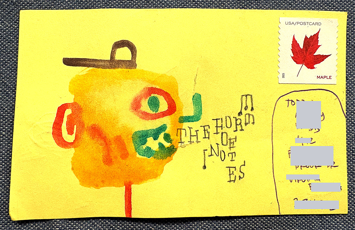 Postcard drawing sent to send cheer