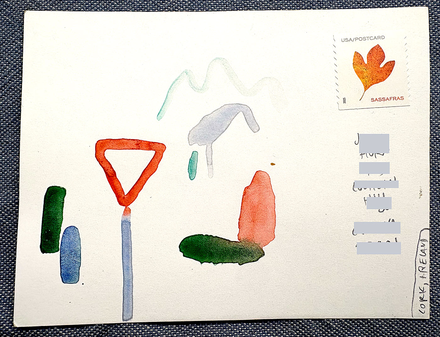 Postcard drawing sent to send cheer