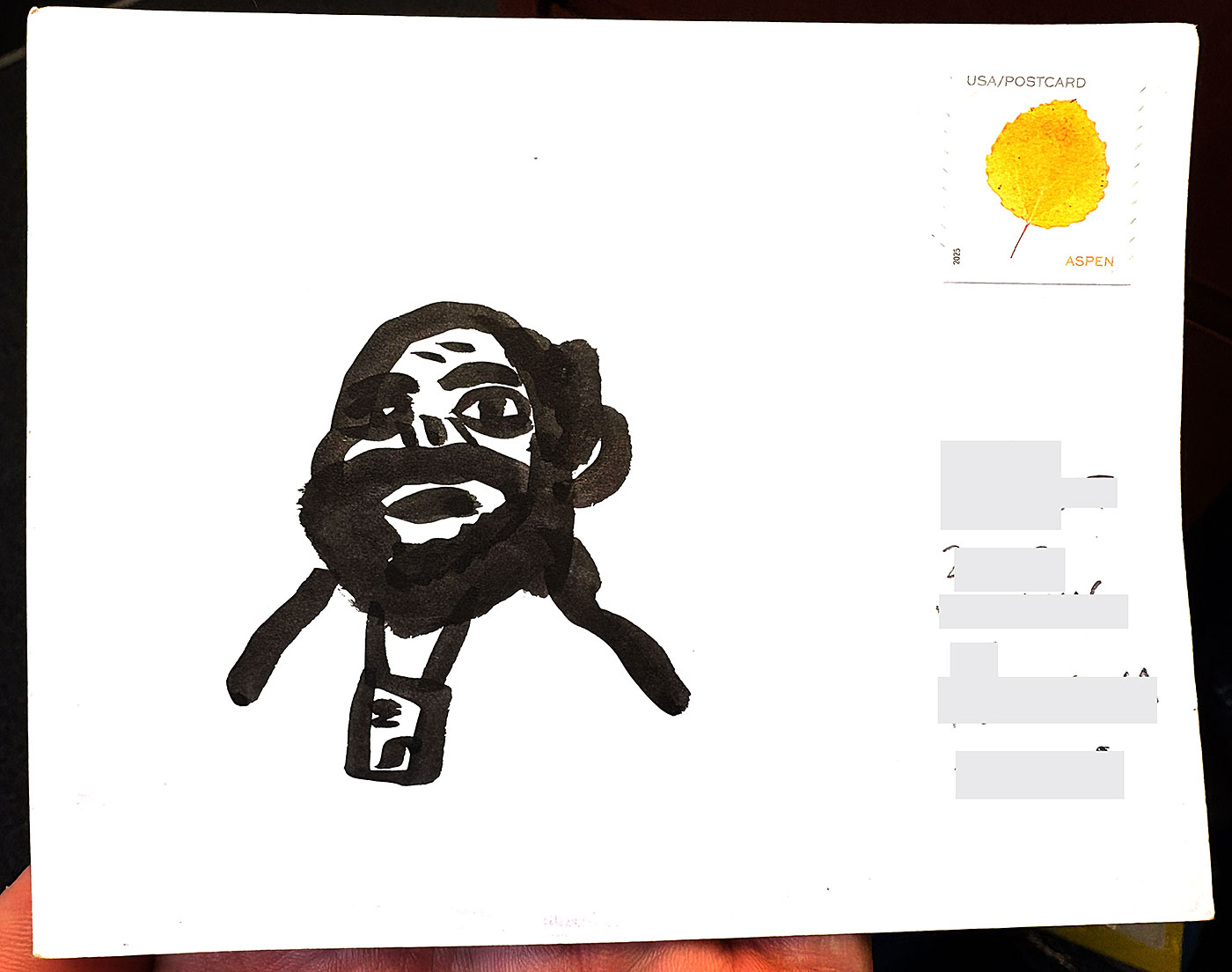 Postcard drawing sent to send cheer