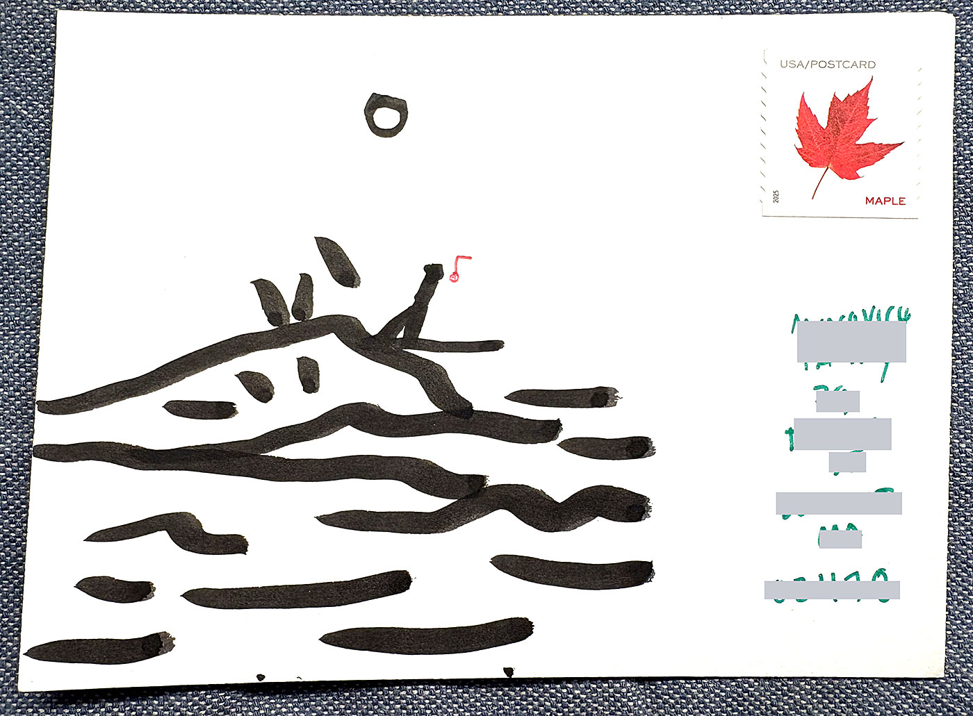 Postcard drawing sent to send cheer