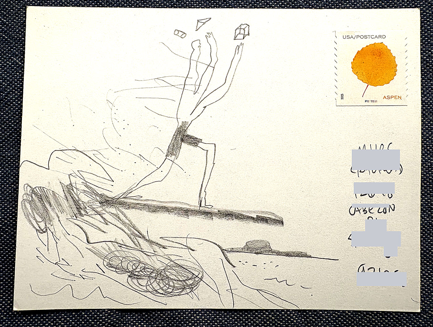 Postcard drawing sent to send cheer