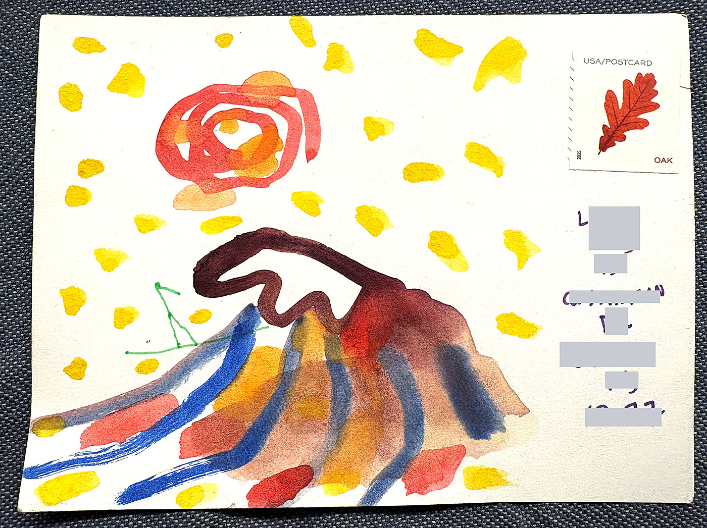 Postcard drawing sent to send cheer