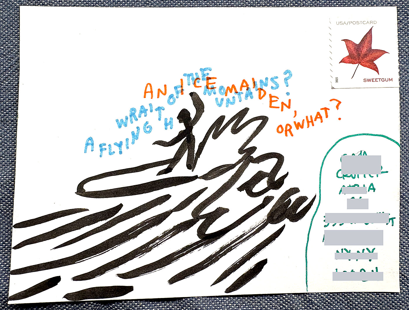 Postcard drawing sent to send cheer