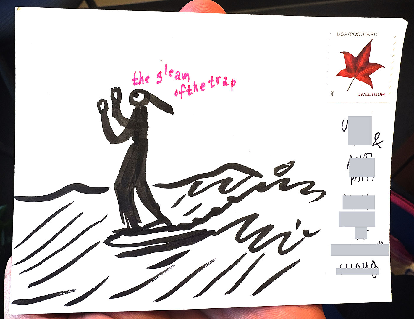 Postcard drawing sent to send cheer