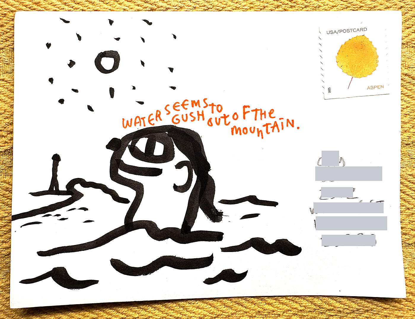 Postcard drawing sent to send cheer