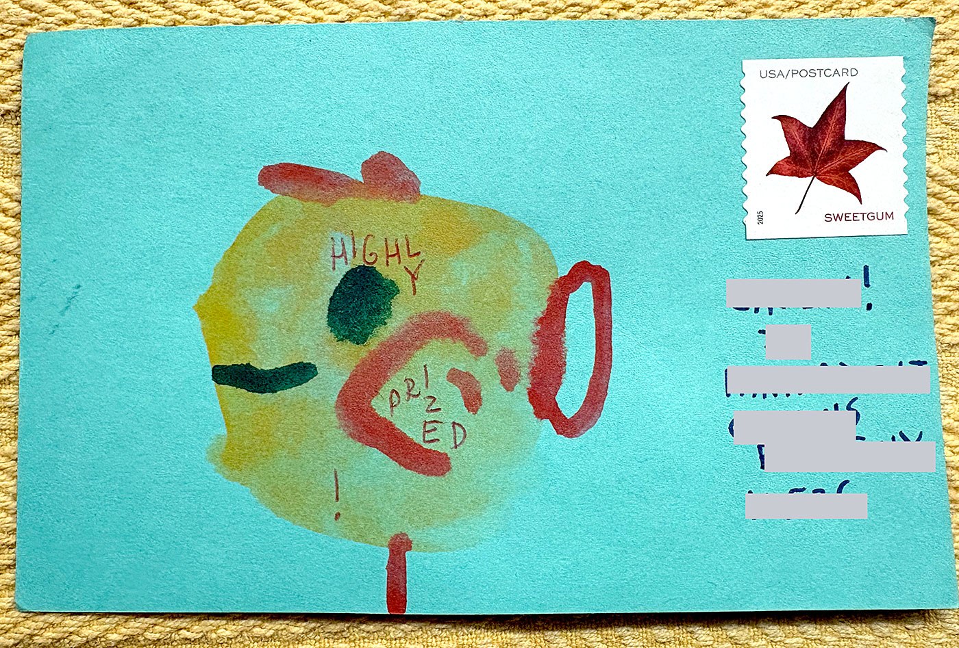 Postcard drawing sent to send cheer