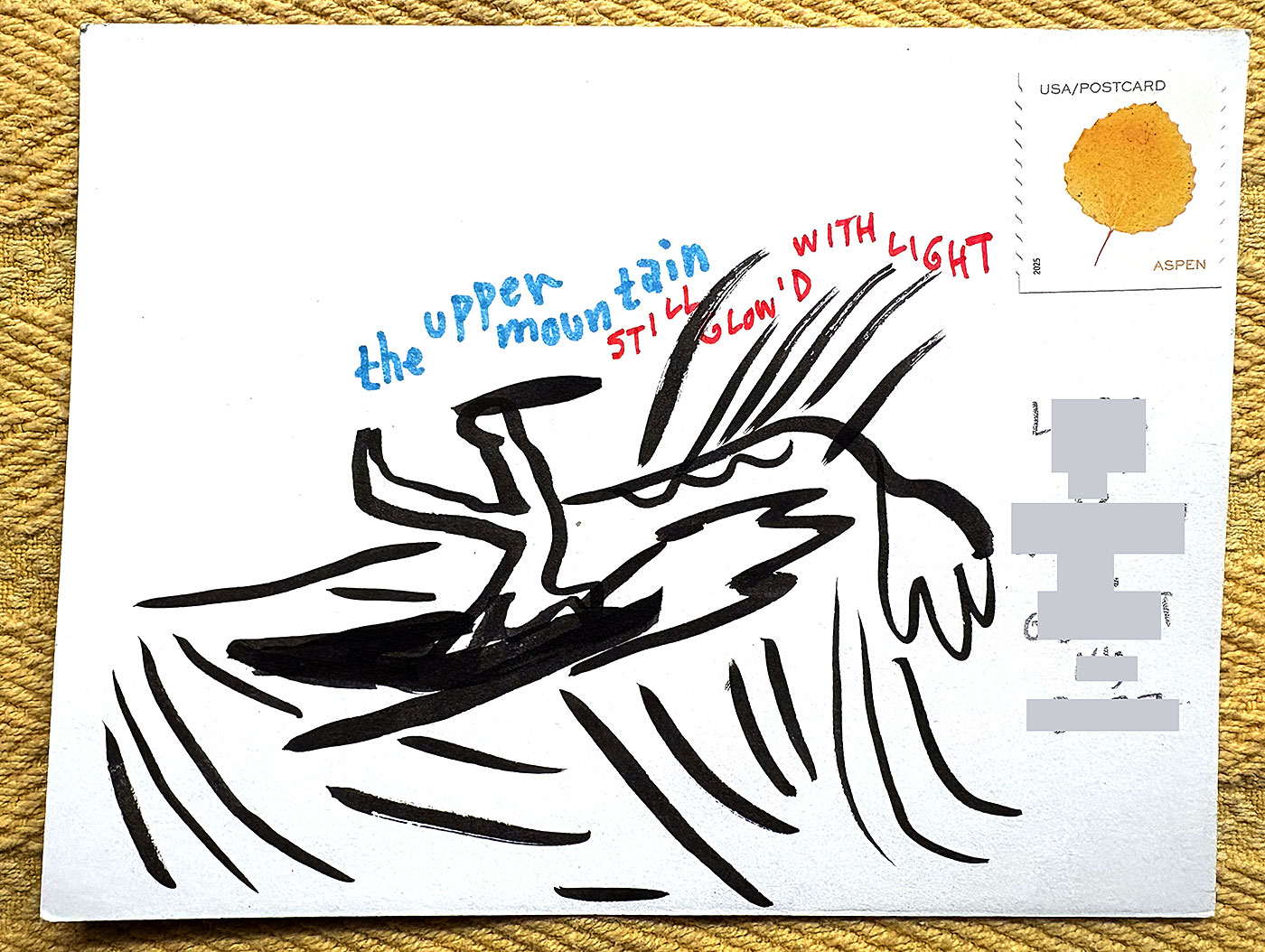Postcard drawing sent to send cheer