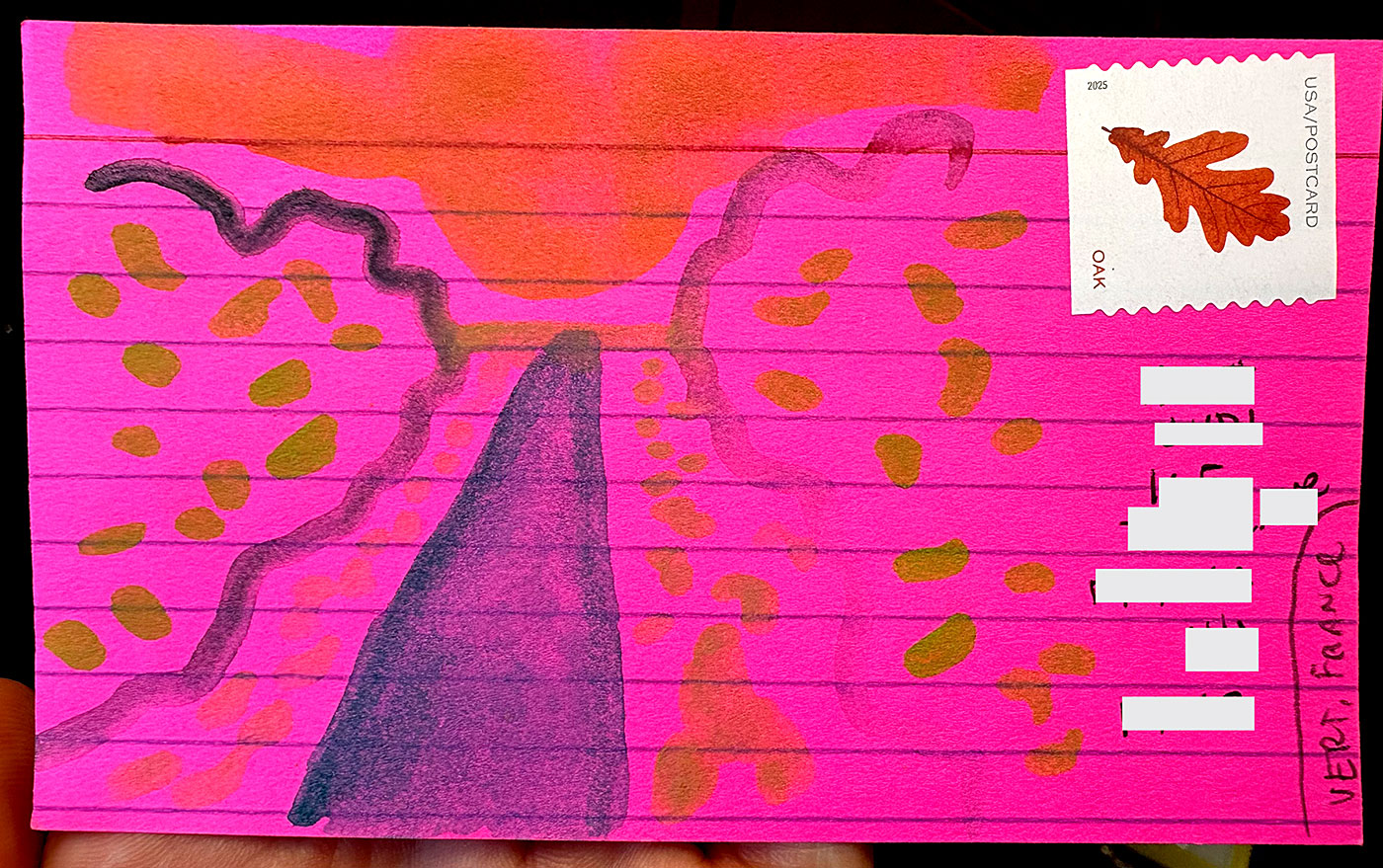 Postcard drawing sent to send cheer