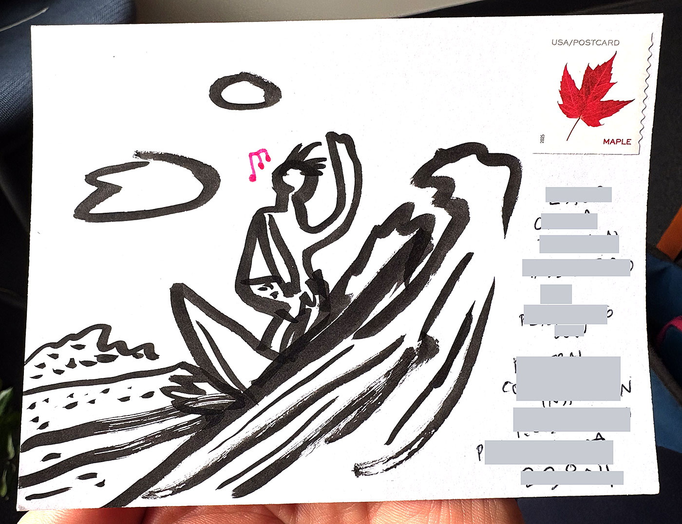 Postcard drawing sent to send cheer