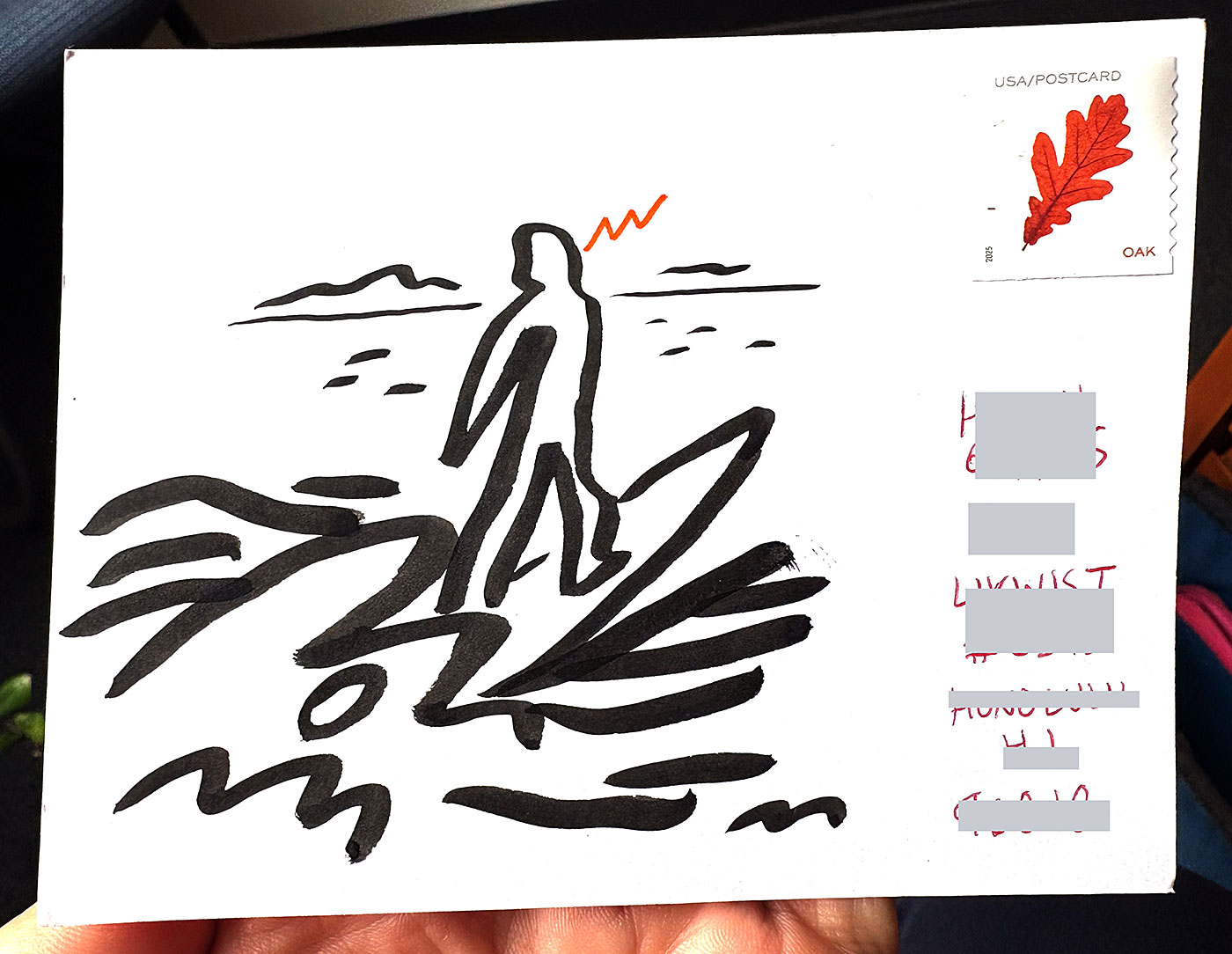Postcard drawing sent to send cheer