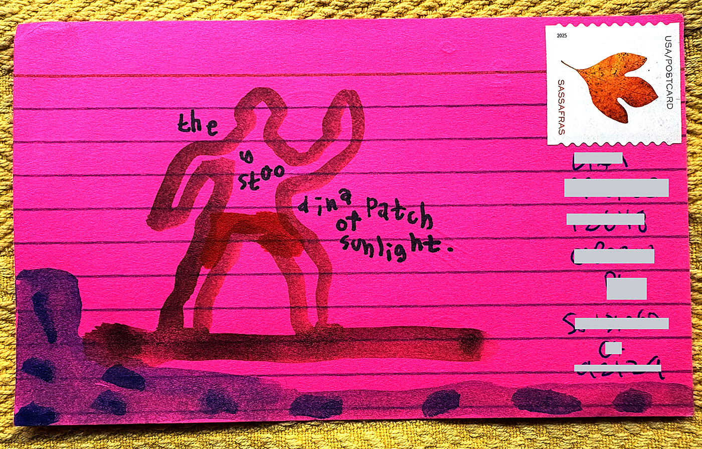 Postcard drawing sent to send cheer