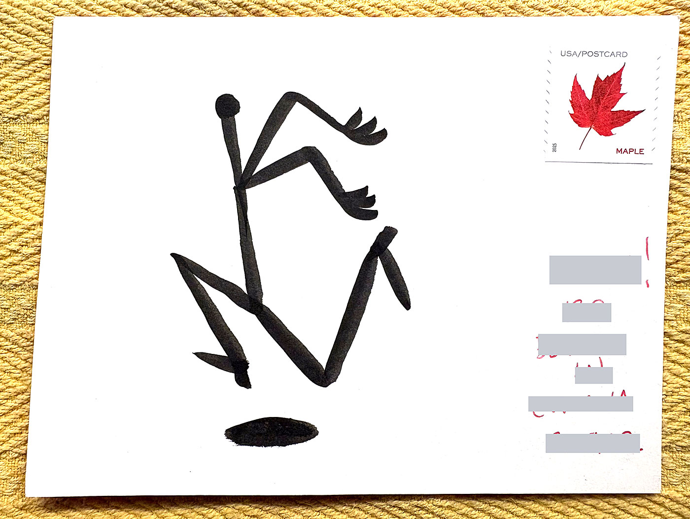 Postcard drawing sent to send cheer