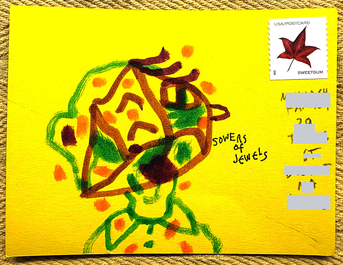 Postcard drawing sent to send cheer