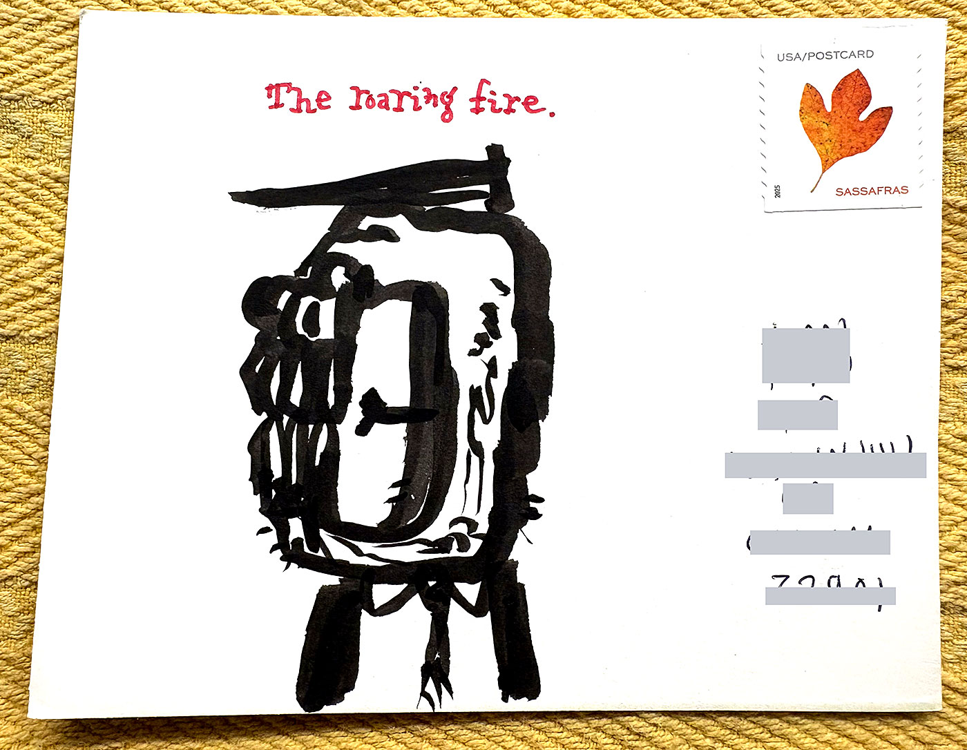 Postcard drawing sent to send cheer