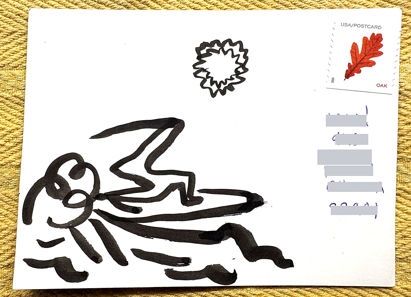 Postcard drawing sent to send cheer