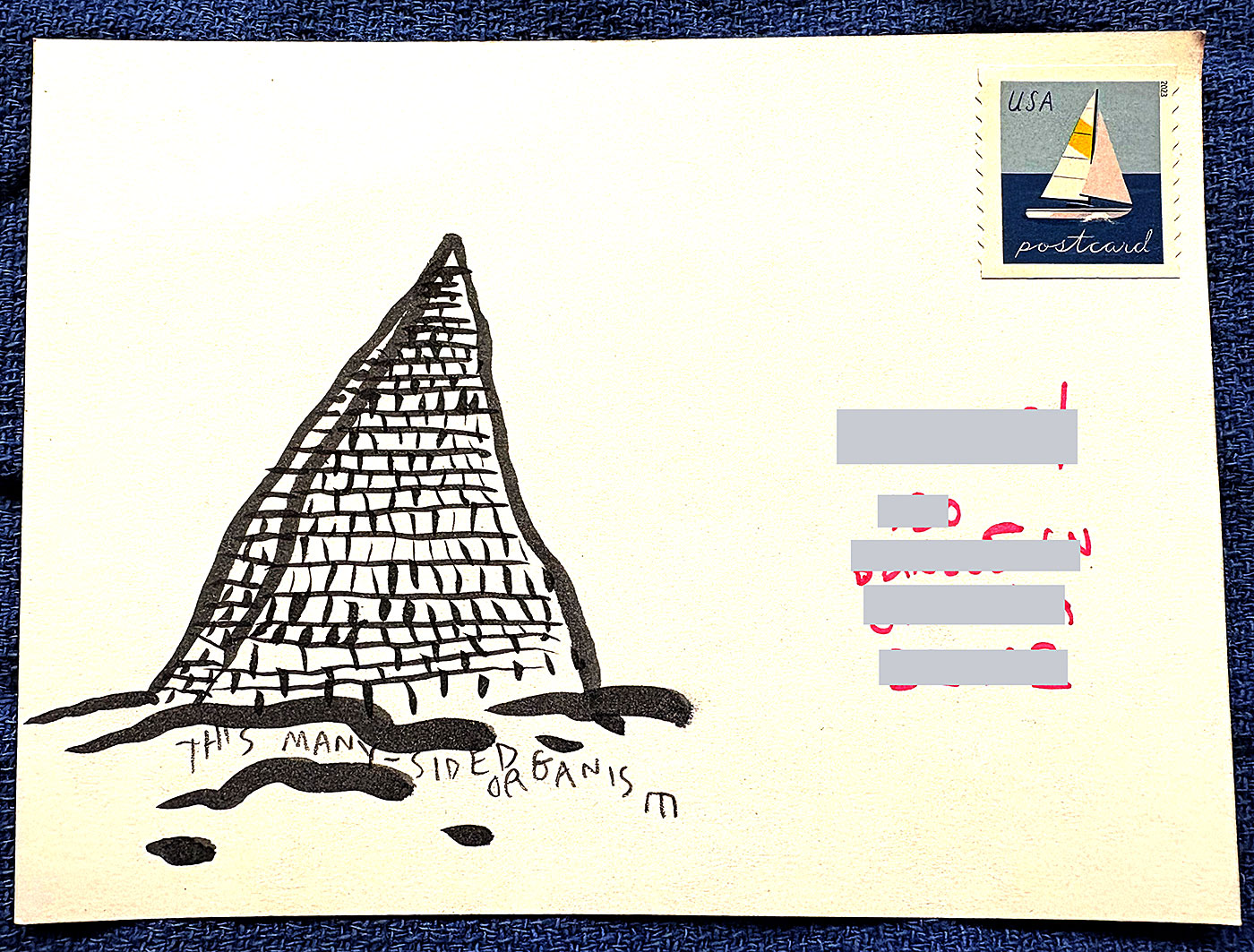 Postcard drawing sent to send cheer
