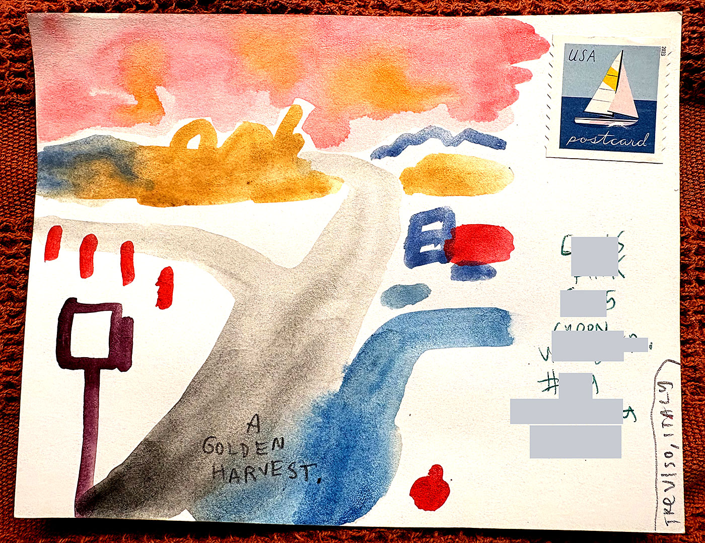 Postcard drawing sent to send cheer