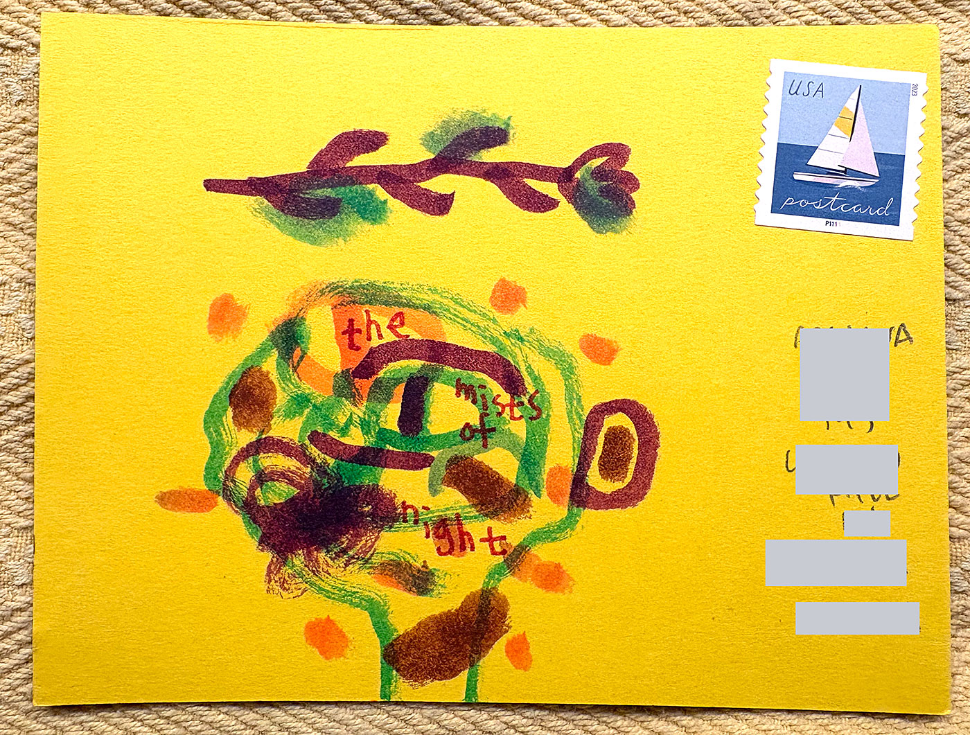 Postcard drawing sent to send cheer