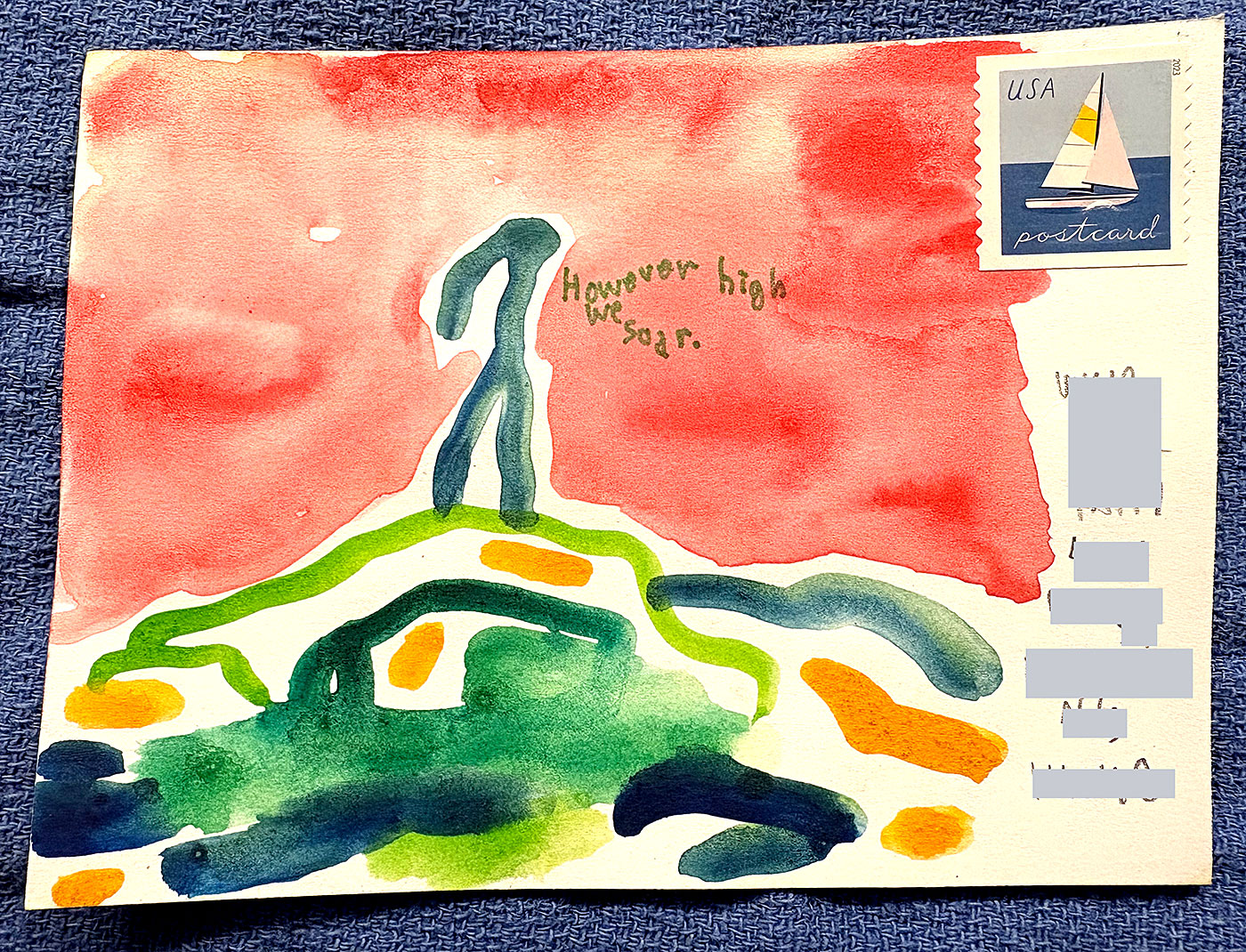 Postcard drawing sent to send cheer